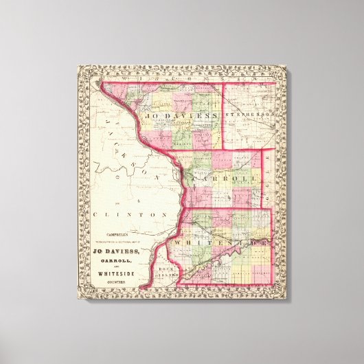 Jo Daviess, Carroll, Whiteside counties Canvas Afdruk (Voorkant)