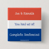 Jo en Kamala Vierkante Button 5,1 Cm (Voorkant)