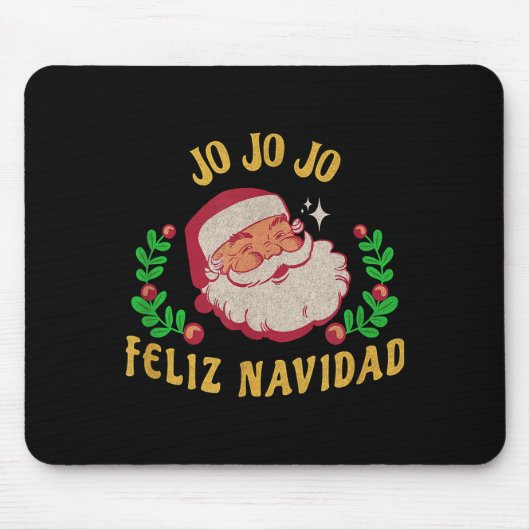 Jo Jo Jo Feliz Navidad Santa Christmas In Spanish Muismat (Voorkant)