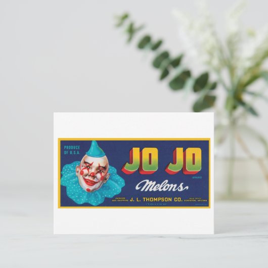  JO JO Melons Crate Label Briefkaart (Staand voorkant)