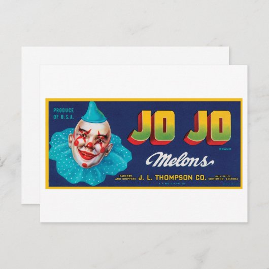 JO JO Melons Crate Label Briefkaart (Voorkant / Achterkant)
