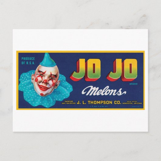  JO JO Melons Crate Label Briefkaart (Voorkant)