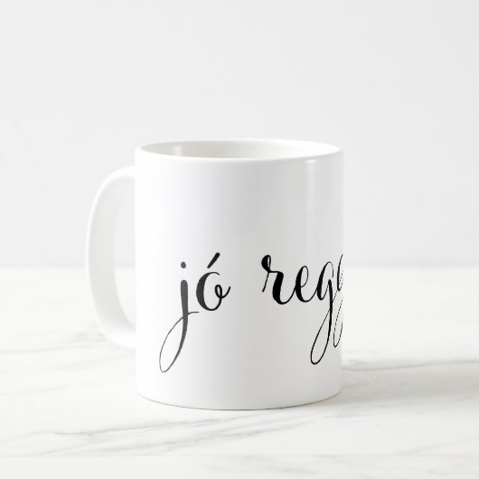 jó reggelt goedemorgen hongaarse Mok (Voorkant links)