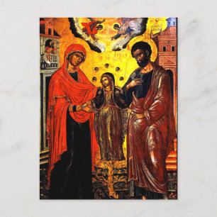 Joachim, Anna en de Theotokos van Emmanuel Tzanes Briefkaart