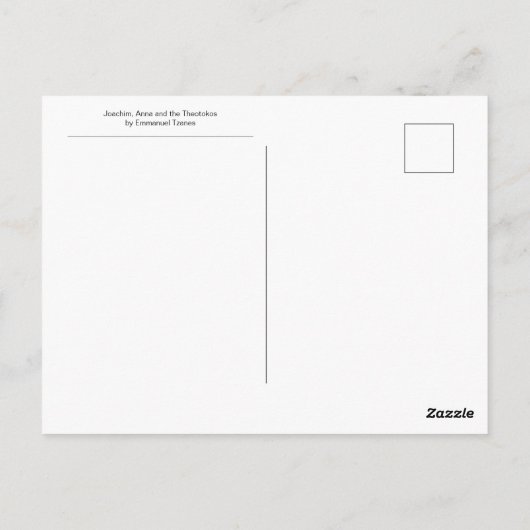 Joachim, Anna en de Theotokos van Emmanuel Tzanes Briefkaart (Achterkant)