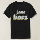 Joan Baez Retro Rainbow Typography Faded Style T-shirt (Design voorkant)