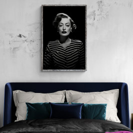 Joan Crawford in noir, zwart-wit poster