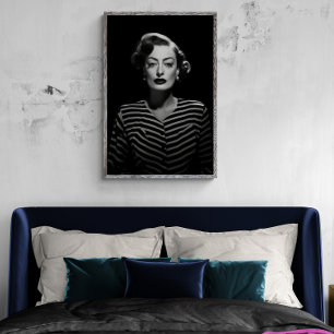 Joan Crawford in noir, zwart-wit poster