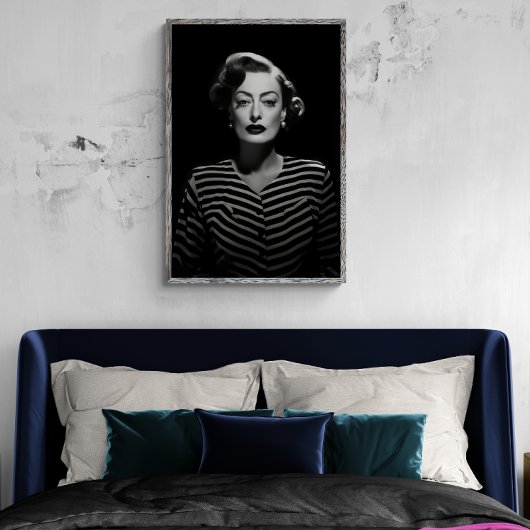 Joan Crawford in noir, zwart-wit poster