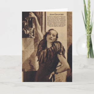 Joan Crawford  portret met veren Kaart