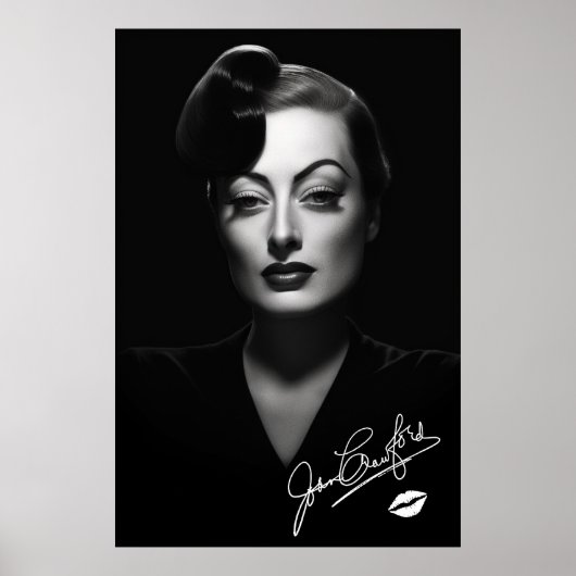 Joan Crawford, zwart-wit, noir poster (Voorkant)