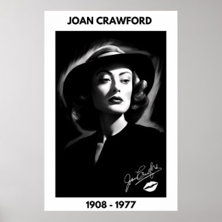 Joan Crawford, zwart-wit, noir poster