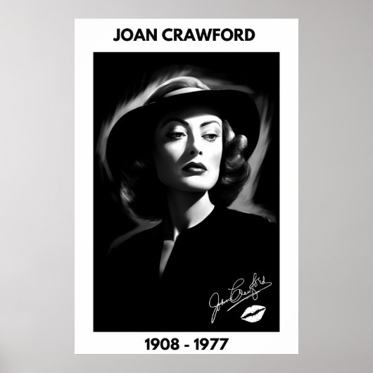 Joan Crawford, zwart-wit, noir poster (Voorkant)