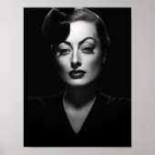 Joan Crawford zwart-wit, oude vintage poster (Voorkant)