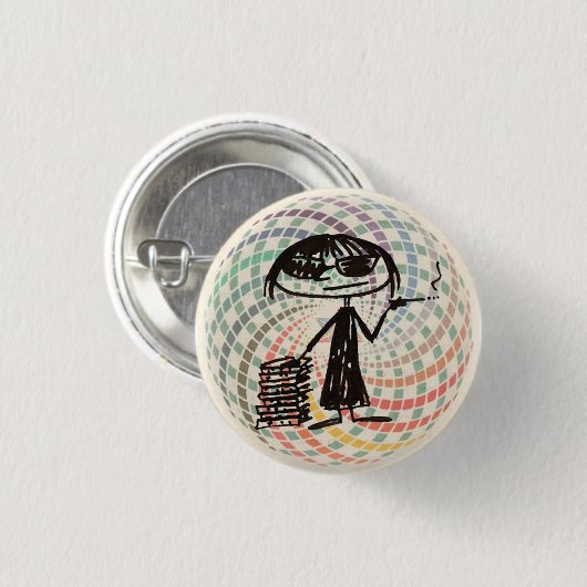 joan didion met heilige geometrie ronde button 3,2 cm (Voorkant /achterkant)