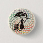 joan didion met heilige geometrie ronde button 3,2 cm (Voorkant)