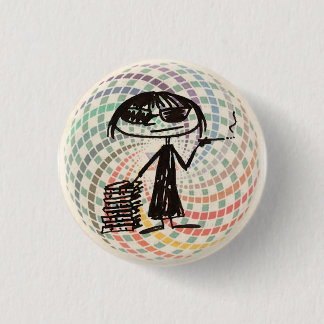 joan didion met heilige geometrie ronde button 3,2 cm