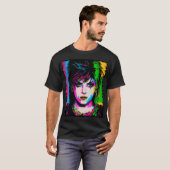 Joan Jett Homage Rainbow Neon Rock Star T-Shirt (Voorkant volledig)