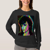 Joan Jett Homage Rock Star Rainbow Neon T-Shirt (Voorkant)