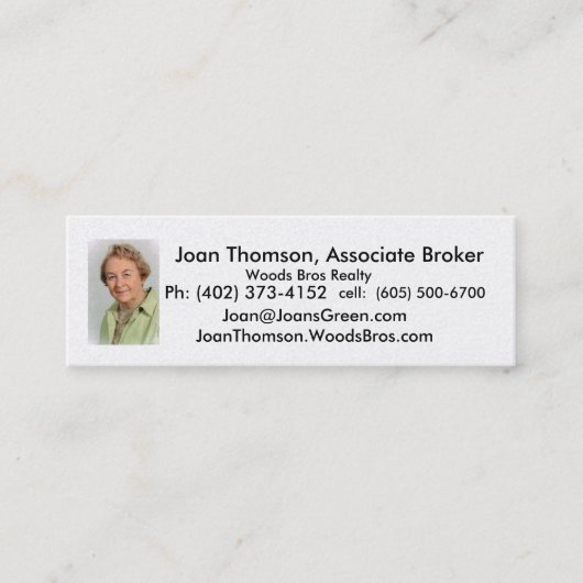 Joan, Joan Thomson, Associate Broker, W... Mini Visitekaartje (Voorkant)