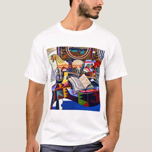 Joan Miro Horse Pipe en Red Flower T-shirt (Voorkant)