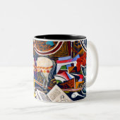 Joan Miro Horse Pipe en Red Flower Tweekleurige Koffiemok (Voorkant rechts)