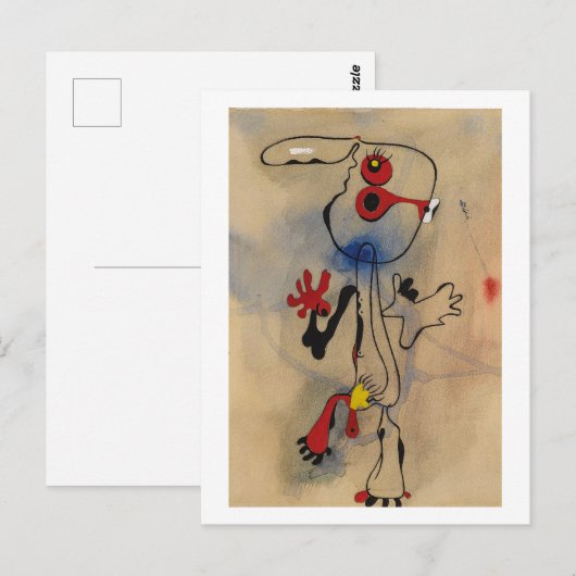 joan miro schilderijen kunst , abstracte kunst briefkaart (Voorkant / Achterkant)