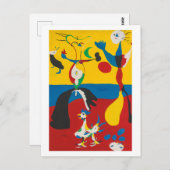 joan miro schilderijen kunst , abstracte kunst briefkaart (Voorkant / Achterkant)