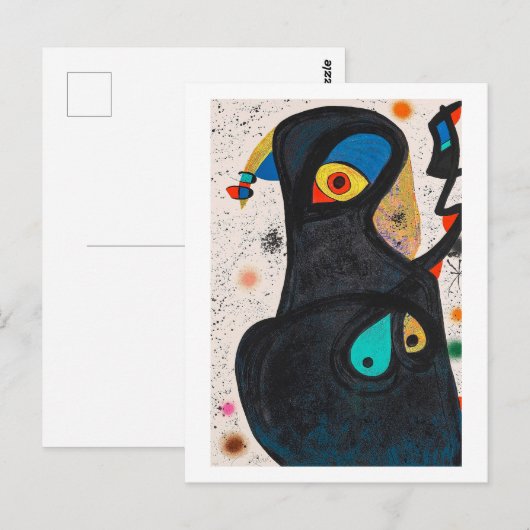 joan miro schilderijen kunst , abstracte kunst briefkaart (Voorkant / Achterkant)