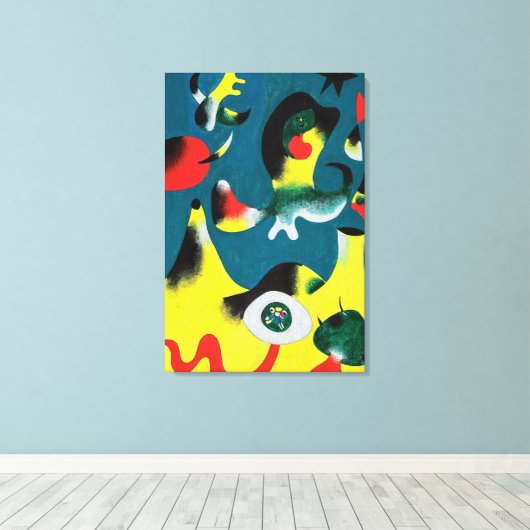 joan miro schilderijen kunst , abstracte kunst canvas afdruk (Insitu (Houten vloer))
