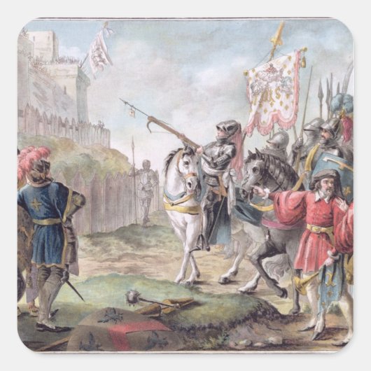 Joan of Arc (1412-31): Verlaat de Engelsen Vierkante Sticker (Voorkant)