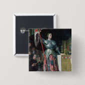 Joan of Arc bij de koning Charles Vierkante Button 5,1 Cm (Voorkant /achterkant)
