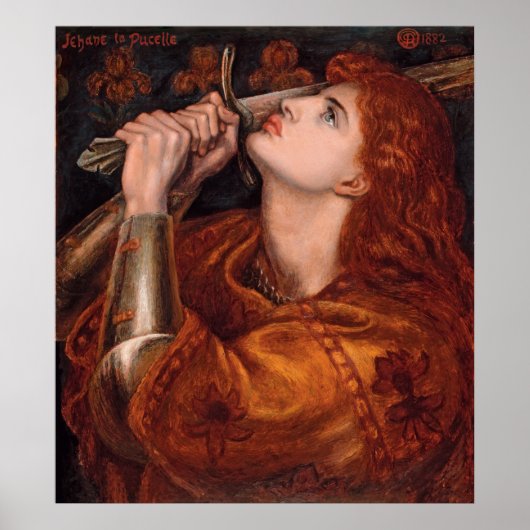 Joan of Arc, c. 1882, ingediend door Dante Gabriel Poster (Voorkant)