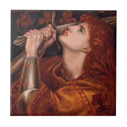 Joan of Arc, c. 1882, ingediend door Dante Gabriel Tegeltje (Voorkant)