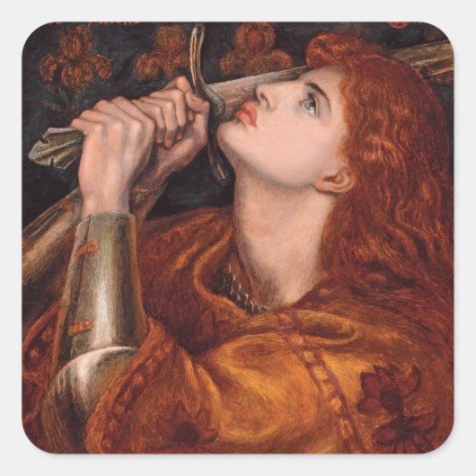 Joan of Arc, c. 1882, ingediend door Dante Gabriel Vierkante Sticker (Voorkant)