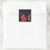 Joan of Arc en de kardinaal van Winchester Vierkante Sticker (Tas)