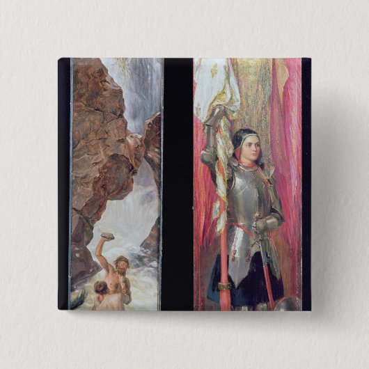 Joan of Arc, jaren 1890 Vierkante Button 5,1 Cm (Voorkant)