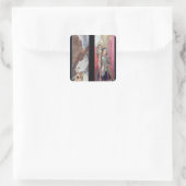 Joan of Arc, jaren 1890 Vierkante Sticker (Tas)