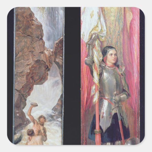 Joan of Arc, jaren 1890 Vierkante Sticker (Voorkant)