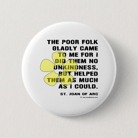 Joan of Arc Kindess Ronde Button 5,7 Cm (Voorkant)