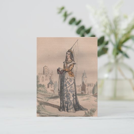 Joan of Arc Medieval French mode costume Briefkaart (Staand voorkant)