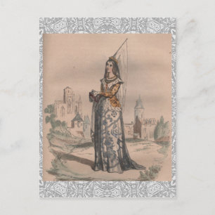Joan of Arc Medieval French mode costume lace Briefkaart
