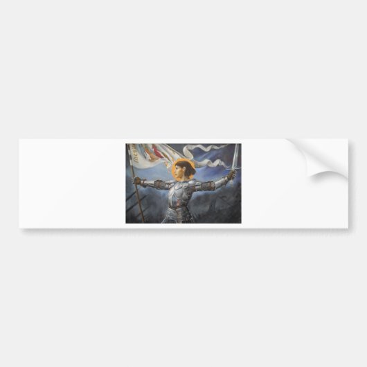 Joan of Arc met banner Bumpersticker (Voorkant)