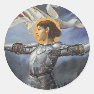 Joan of Arc met banner Ronde Sticker