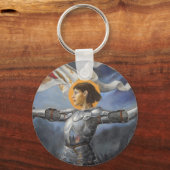 Joan of Arc met banner Sleutelhanger (Voorkant)