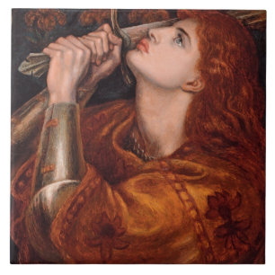Joan of Arc (Portrait) (door Dante Gabriel Rossett Tegeltje