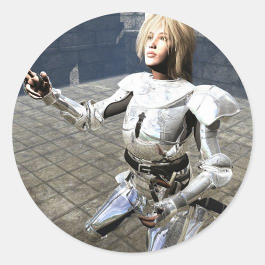 Joan of Arc Ronde Sticker (Voorkant)