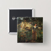 Joan of Arc van Jules Bastien Lepage Vierkante Button 5,1 Cm (Voorkant /achterkant)