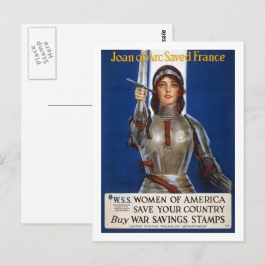 Joan_of_Arc_WWI_Propaganda Poster Briefkaart (Voorkant / Achterkant)