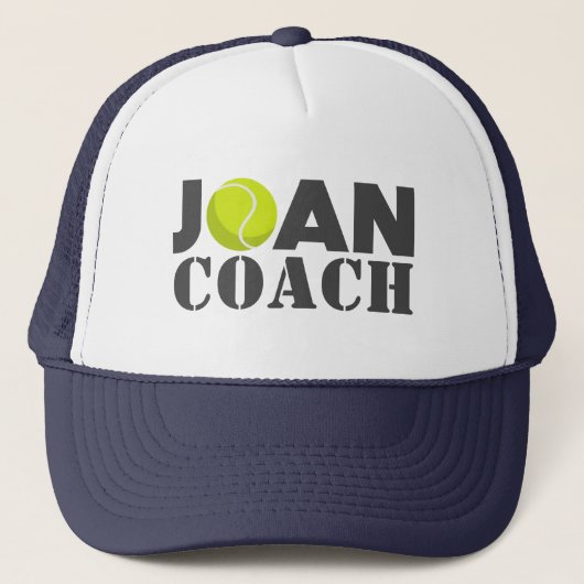 Joan Tennis Coach Trucker Hat Trucker Pet (Voorkant)